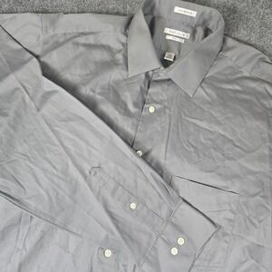 Van Heusen Men's Tall Gray Lux Sateen Dress Shirt 19 37‎ 38 No Iron